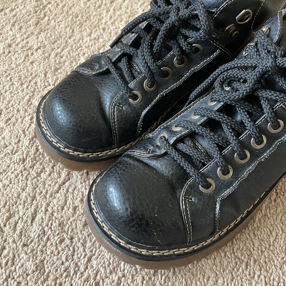 Vintage Faded Glory Chunky Sneakers W’s 8 Y2K 90’s Combat Boot Black Grunge Shoe - Picture 12 of 16
